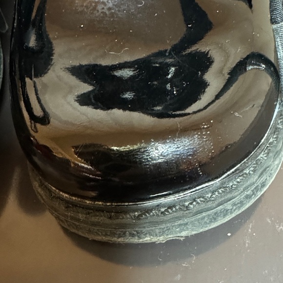 Geox Breathable Girls Black Patent Leather Boots With Velvet Laces - Sz 6 1/2 - Picture 4 of 12